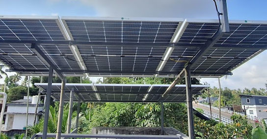 3kw Solar Ongrid plant installation by Rysun at Aloor, Chalakudy