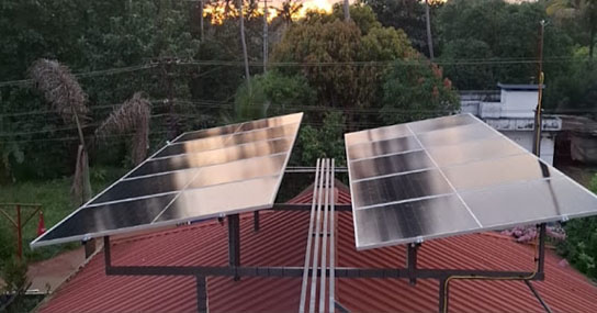 5kw Solar Ongrid Power plant installed by Rysun at Kodakara-Thrissur