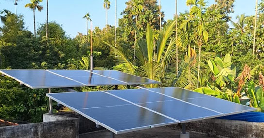 3kw Solar Ongrid plant installation by Rysun at Meloor, Chalakudy